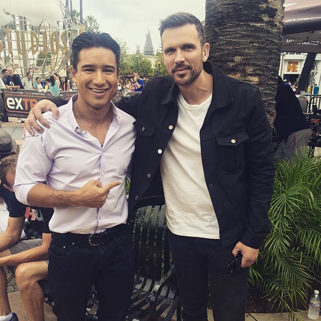Good times hangin with @mariolopezextra at @extratv. Fam and I talked a little can't wait for Sunday