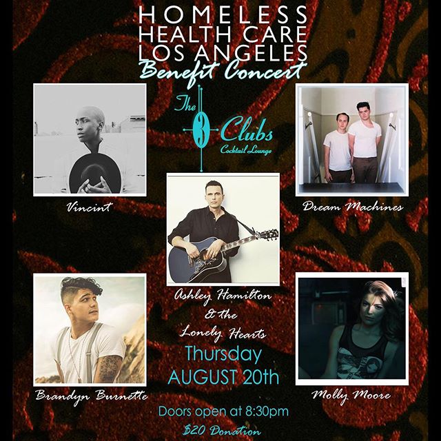 amazing show tonight at @threeclubs for a great cause. come out for good tunes and help @hhcla by donating